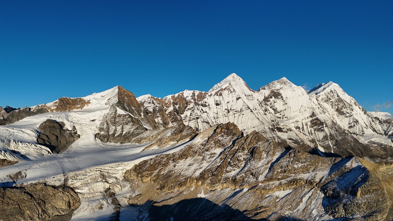 Aerial view of Himalayan peaks